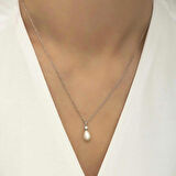 Gümüş Damla İnci Kadın Kolye