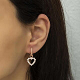 Gümüş Halka Kalp Kadın Küpe