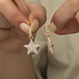 Gümüş Halka Yonca Kadın Küpe