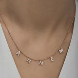 ​Gümüş Rose Annem Yazılı Kadın Kolye