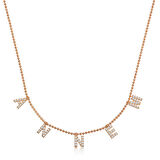 ​Gümüş Rose Annem Yazılı Kadın Kolye