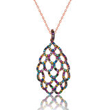 Gümüş Rose Renkli Kadın Kolye