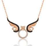 Gümüş Tek Taş Melek Kadın Kolye