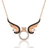 Gümüş Tek Taş Melek Kadın Kolye