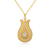 Gümüş Damla Taşlı Lale Kadın Kolye