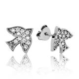 Gümüş Kırlangıç Çivili Küpe