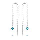 Gümüş Nazar Zincirli Küpe