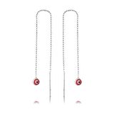 Gümüş Zincirli Pembe Nazar Küpe