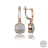 Swarovski Crystal Taşlı Gümüş Beyaz Sallantılı Kadın Küpe