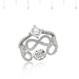 Gümüş Çift Taraflı Sonsuzluk Tek Taş Yüzük