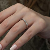 Gümüş Beştaşlı Mekik Kadın Yüzük