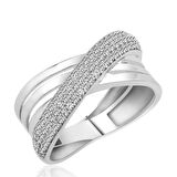 Gümüş Çapraz Fantezi Kadın Yüzük