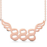 Gümüş Rose 888 Melek Sayısı Kadın Kolye