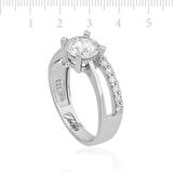 Gümüş Yarım Tur Tek Taş Kadın Yüzük