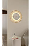 Büyük Boy (55*55 CM) Gold Deluxe Ledli(PİLLİ) - Beyaz Göbek - Modern Dekoratif Metal Duvar Saati
