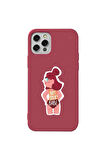 Iphone 12 Pro Max Bordo Renkli Silikon Telefon Kilifi - Not Your Babe