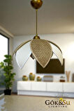 Rattan Papatya Model Naturel Renk Avize