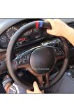 Bmw Gt Uyumlu M-çizgili Oto Deri Dikmeli Direksiyon Kılıfı 38×10.5cm