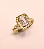 Altın Baget Taşlı Yüzük