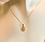 Altın Baget Taşlı Kolye Ucu ve Zinciri