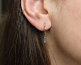 Mavi Taşlı Prenses Küpe