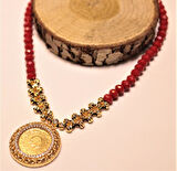 Çeyrek Altınlı Kadın  Kolye CZ04