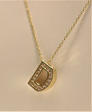 Taşlı 3 Boyutlu D harfi ve Zinciri