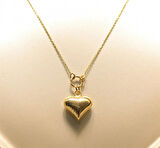 Altın Kalp Kolye Ucu ve  Zİnciri