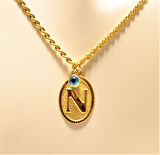 Altın Nostaljik N Harfli Halat Zincir