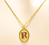  Altın Halat Zincirli Nostaljik R Harfi