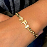 Altın F Harfli Gurmet Bileklik-Künye