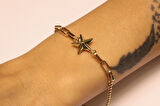 Altın Ataç Zincirli Yıldız Bileklik