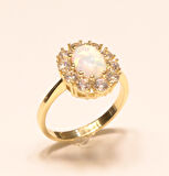 Altın Opal Taşlı Yüzük