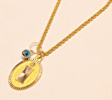 Altın Nostaljik İ Harfli Halat Zincir