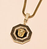 14 Ayar Altın Balık Sırtı Zincirli  Şövalye Kolye Ucu