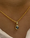 14 Ayar Altın Nazar Göz Boncuk Kolye Ucu