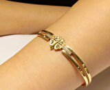 Altın Yonca Model Kelepçe Bilezik