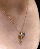 Altın 3 Boyutlu T Harfli Kadın Aynalı Zincir