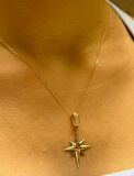 Altın Kutup Yıldız Kolye Uçlu Zincir