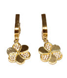 14 Ayar Altın Yonca Model Halka Küpe 25164