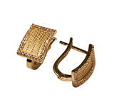  14 Ayar Altın Trabzon Hasır Model J Küpe 25188