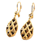  14 Ayar Altın Sallantılı Baklava Model Küpe