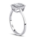 Beyaz Altın Baget Taşlı Yüzük 34287