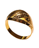  14 Ayar Altın Desenli Anne Yüzüğü