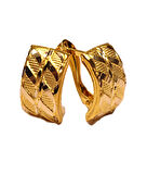  14 Ayar Altın Desenli J Küpe