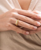 14 Ayar Altın Damla Model Ajda Yüzük