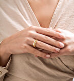 14 Ayar Altın Damla Model Ajda Yüzük