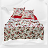Çift kişilik %100 pamuklu(nevresim 200x225)Lastikli Çarşaf 180x200x30(fermuarlı yastık kılıfı 50x70)
