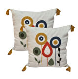 Nakışlı kırlent kılıfı Fermuarlı (40x40)