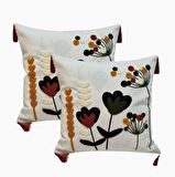 Nakışlı kırlent kılıfı Fermuarlı (40x40)